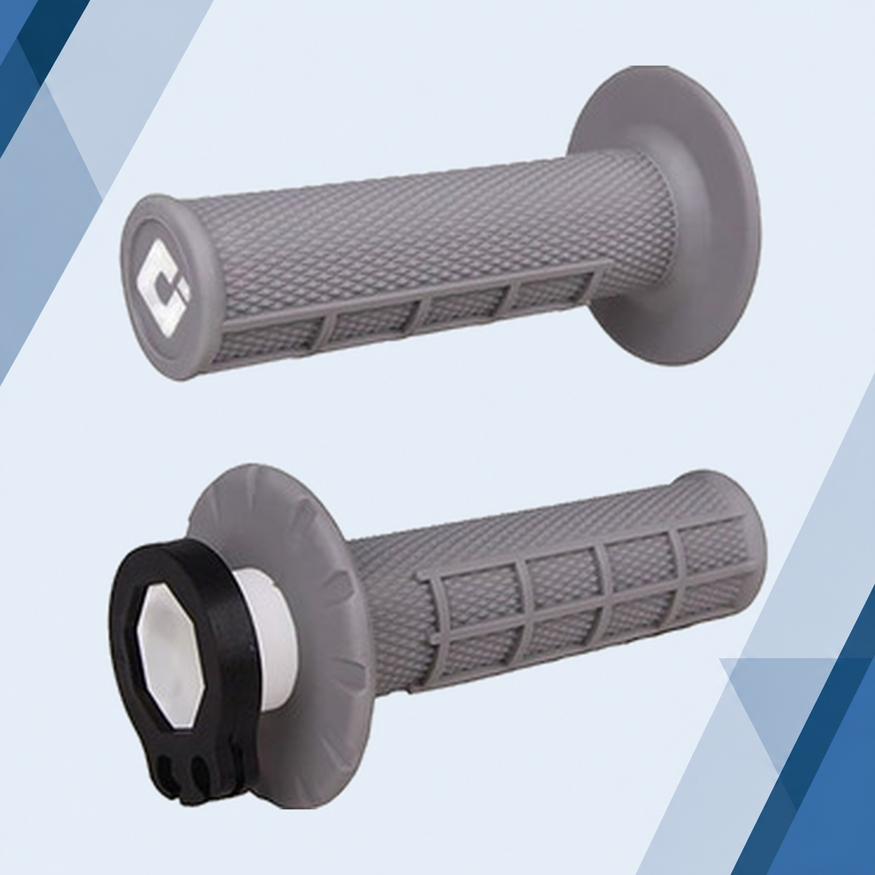 ODI Half Waffle Lock-On Grips Soft Grey (2-Stroke & 4-Stroke)