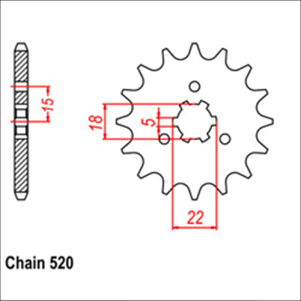 JTF1445 Front Sprocket 520 (Kawasaki)