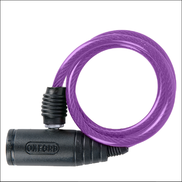 Oxford Bumper Cable Lock Purple 6mm x 600mm