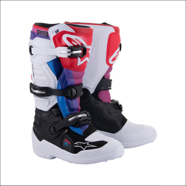 Alpinestars Tech 7 Black/White Rainbow YTH7 Boots