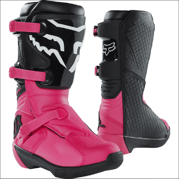 Fox Youth Comp Boots - Black/Pink