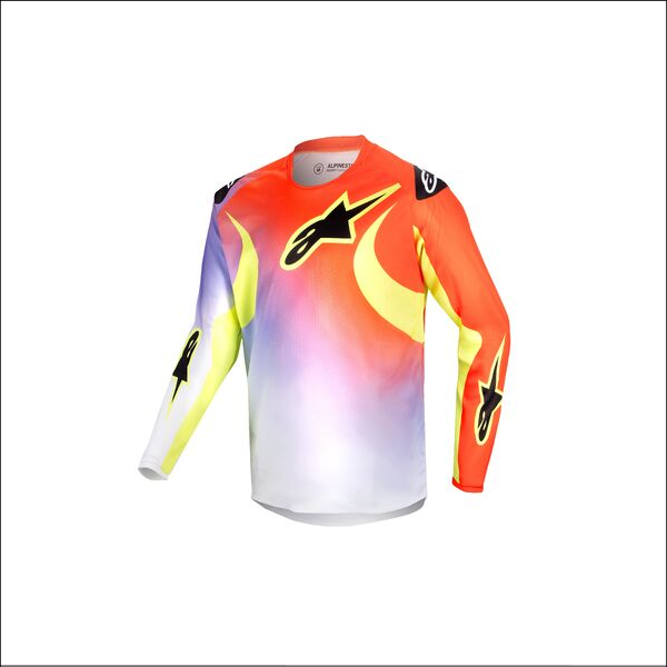 Alpinestars 2024 Youth Racer Lucent Jersey - White/Red/Fluro Yellow (Size YXL)